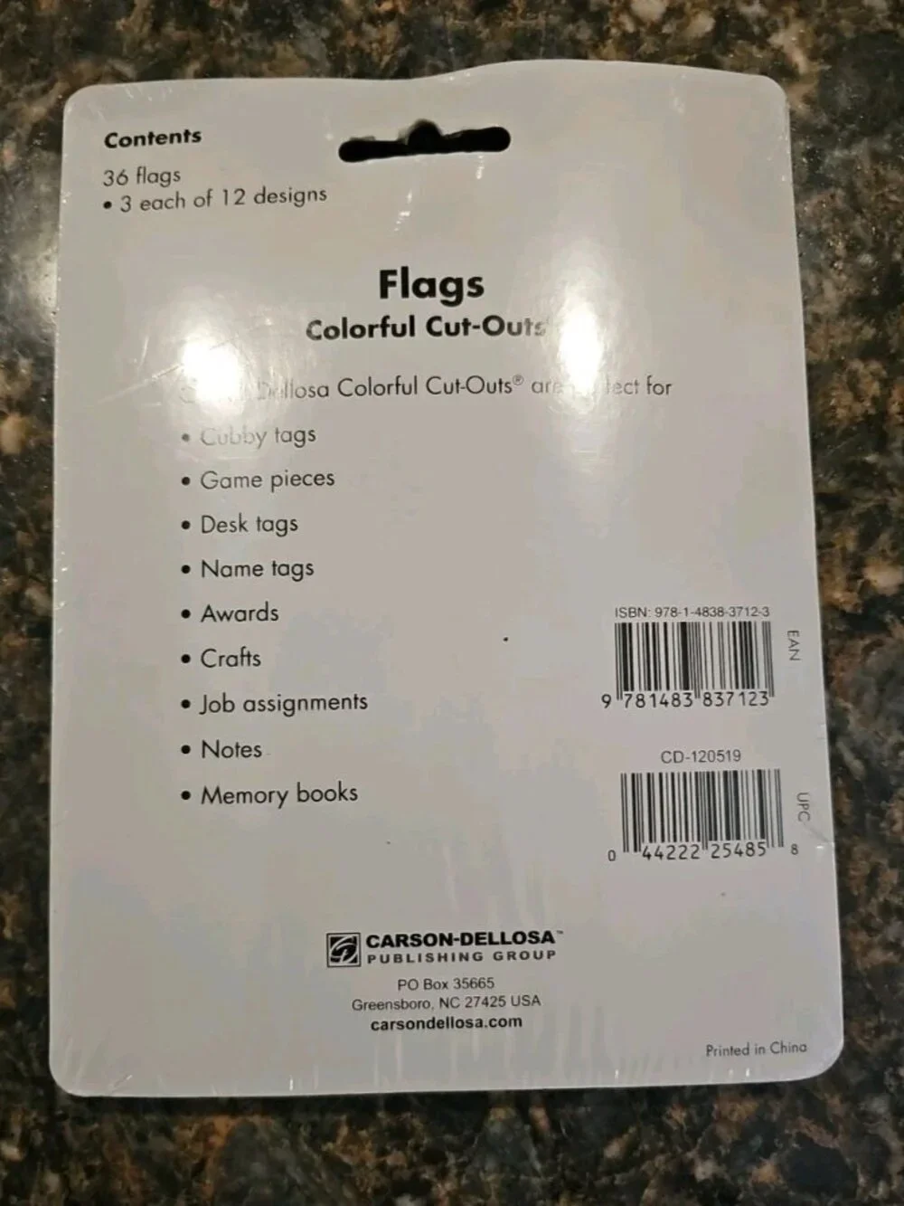 Carson Dellosa S.S. Discover Flags 36 Nautical Designs Cut-Outs Fast Shipping
